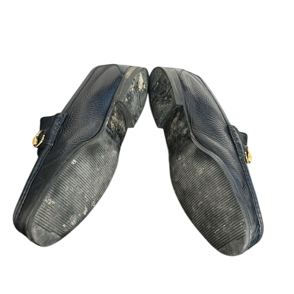 Gucci vintage MEN'S HORSEBIT 1953 LOAFERS Black Leather with Gold Detail Sz 9 - Picture 5 of 11